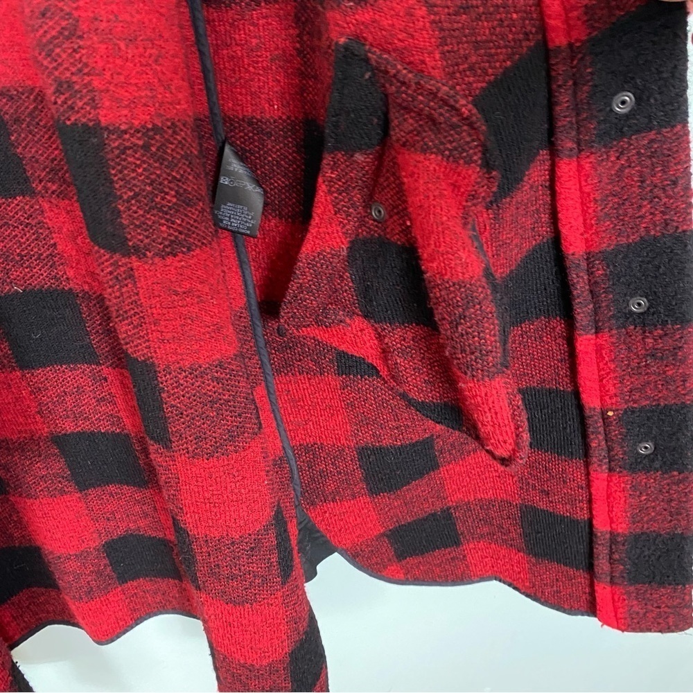Isabel Marant Buffalo Plaid Red Black Checkered Wool Long Coat Collar Sz 42 - Picture 13 of 15
